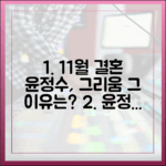 11월 결혼 윤정수, 돌아가신 그리움 1가지 이유는?