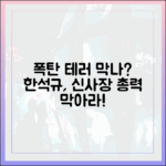 드라마 '신사장' 한석규, 폭탄 테러 막을까? 완벽 가이드