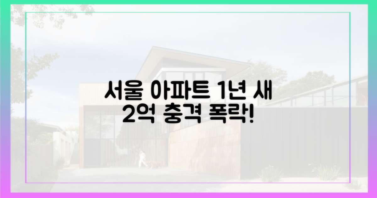 서울 아파트, 1년 새 2억 폭락 충격!