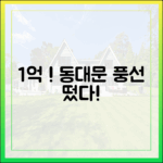 두 달 만에 1억 ↑! 동대문, '한강벨트' 아닌데 풍선 떴다