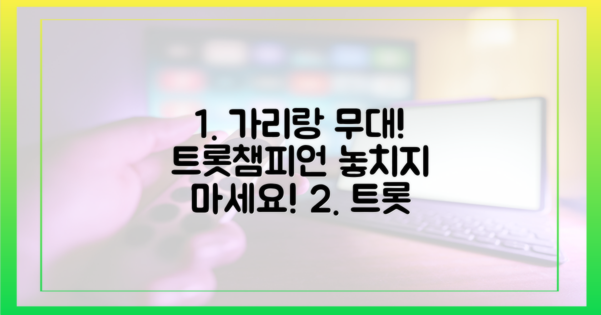 트롯챔피언 '가리랑' 무대에 빠져보세요!