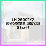 LH 청년·신혼부부, 2600가구 매입임대 청약 시작!