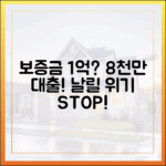 보증금 1억, 8천만 청년대출! 날릴 위기 마스터하기