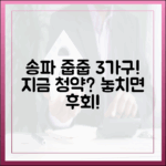 송파 '줍줍' 3가구! 지금 청약 신청할까?