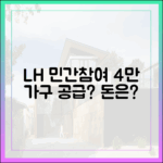 LH 민참, 4만 가구 공급? 자금 부담은 없을까?
