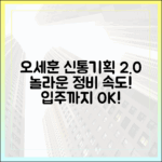 오세훈 신통기획 2.0, 놀라운 정비사업 속도! 입주까지 지원
