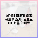 서울 아파트 '실거래 띄우기' 의혹, 초보도 알기 쉬운 국토부 조사