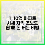 시세 10억 차익 아파트, 초보도 알기 쉽게!