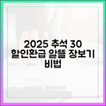 2025 추석 장보기, 30% 할인과 환급으로 지갑 지키는 비법 총정리