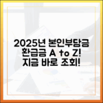2025년 본인부담상한제, 환급금 조회부터 지급까지 A to Z