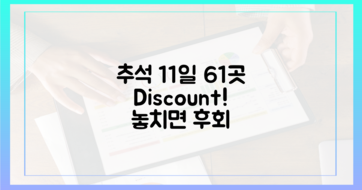 11일간 추석 맞이, 61곳 할인 찬스