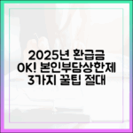 2025년 본인부담상한제, 환급금 놓치지 않는 3가지 방법