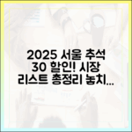 우리 동네 시장은? 2025 서울시 추석맞이 30% 할인·환급 행사 참여 시장 리스트 총정리