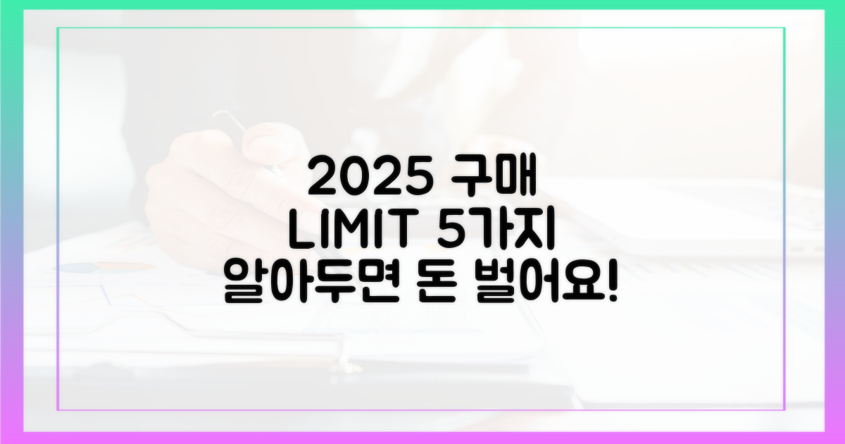 2025년 구매 한도 5가지