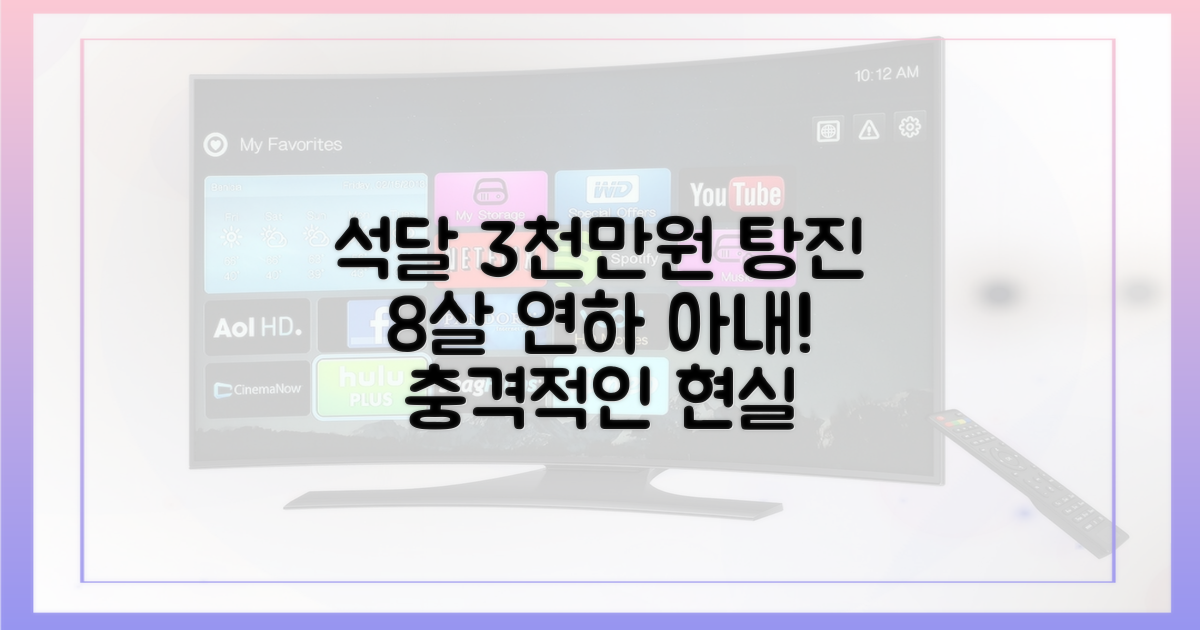 석달 3천만원, 8살 연하 아내 탕진