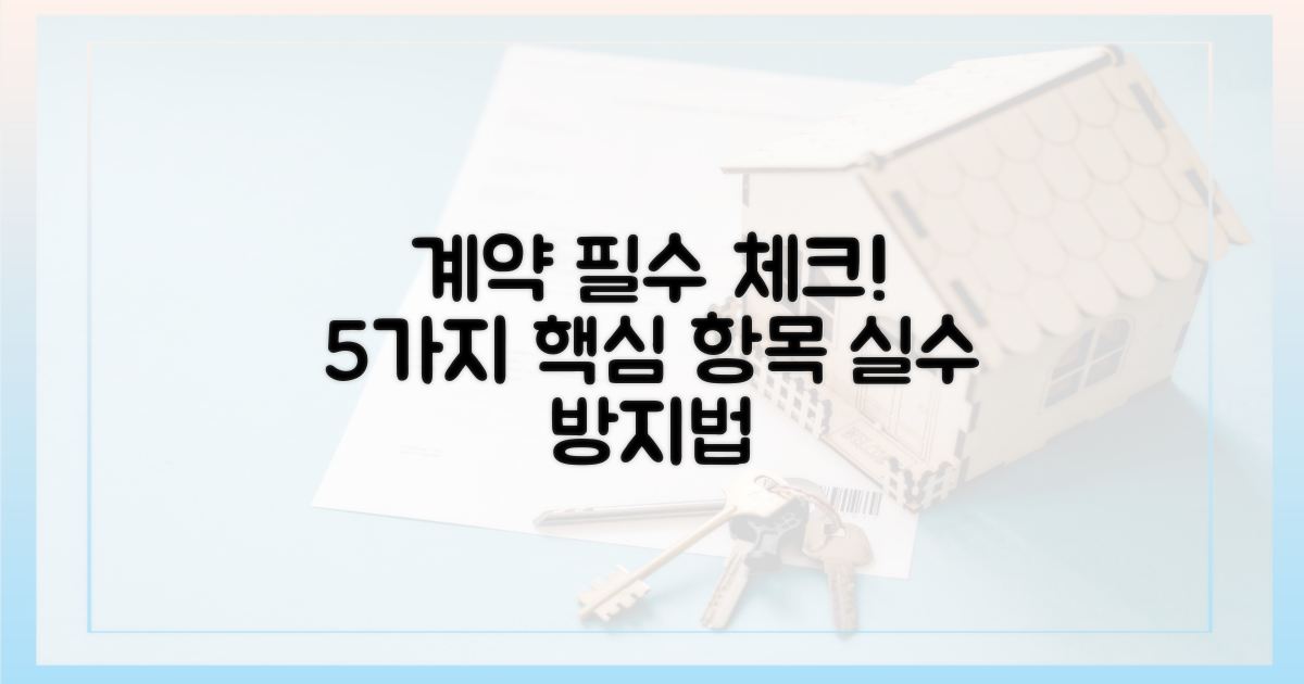 5가지 계약 점검 항목