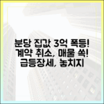 분당 집값 3억 급등! 계약 취소, 매물 거둬들이기 마스터.