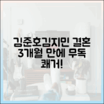 김준호♥김지민, 결혼 3개월에 '무독' 쾌거?