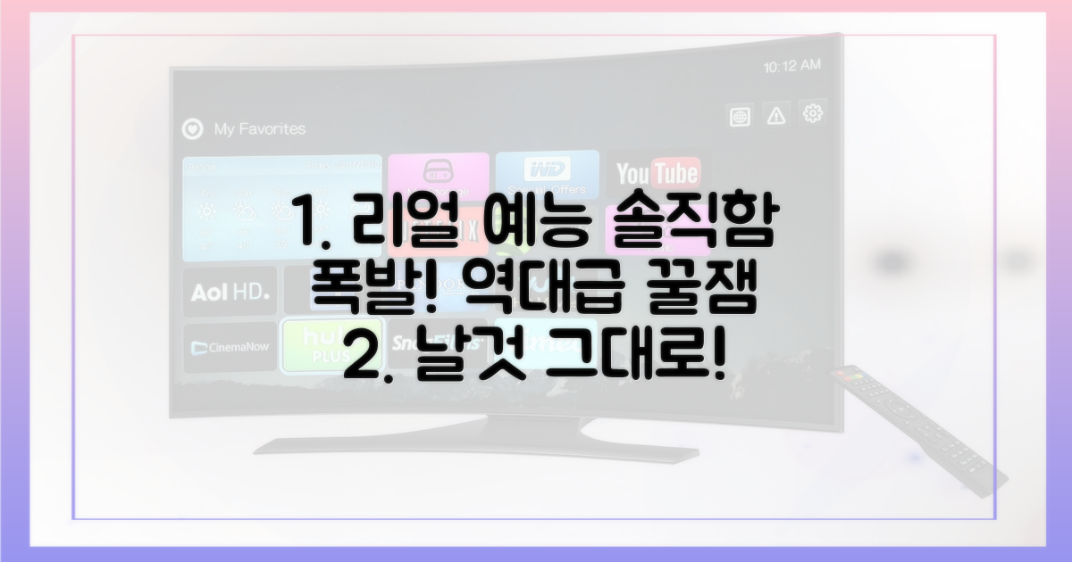 솔직함이 돋보인 리얼 예능
