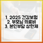 2025년 건강보험 본인부담상한제, 부모님 의료비 지원 가능할까?