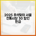 서울시 공식 발표, 2025 추석맞이 전통시장 30% 할인 및 환급 상세 정보