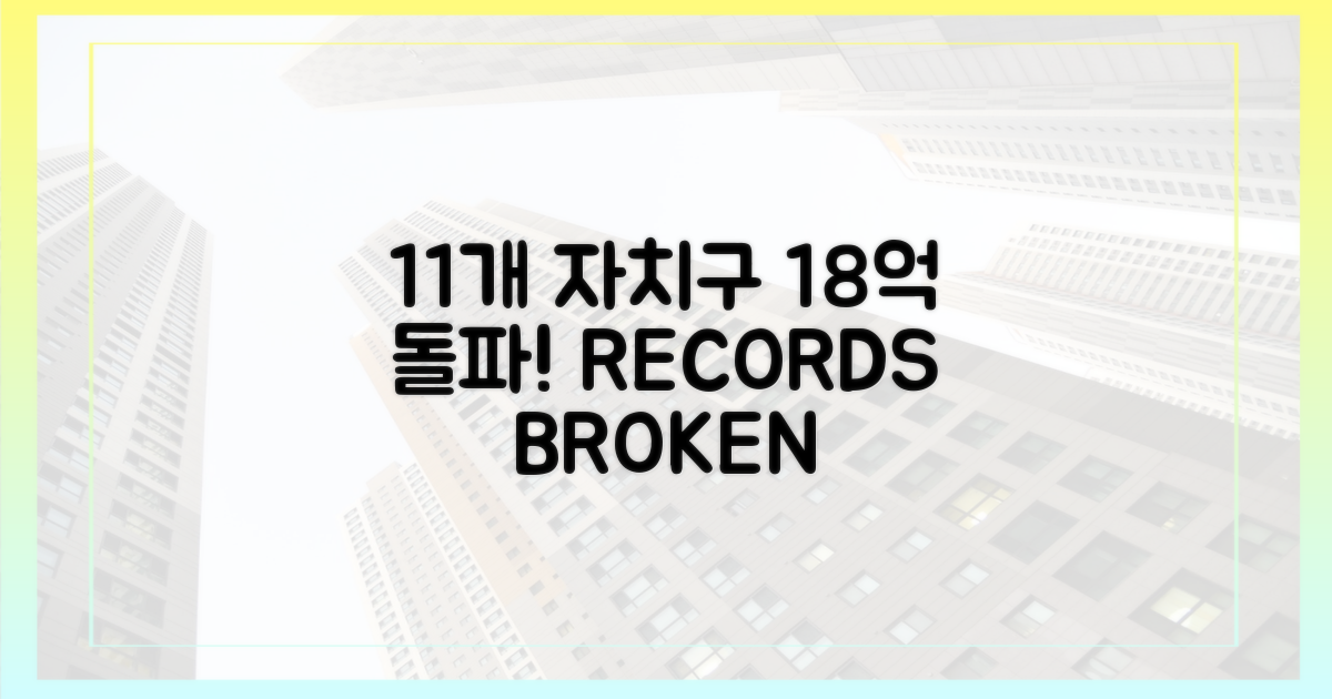 11개 자치구, 18억 돌파 현황