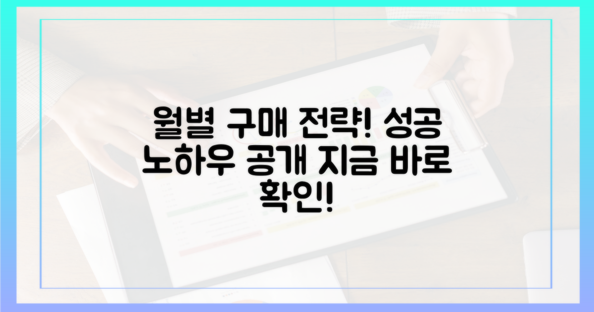 월별 구매, 전략을 세우세요.