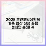 본인부담상한제 2025년, 가족 합산 신청 방법과 유의사항