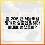 월 20만원 서울배달? 땡겨요 상품권, 이대로 괜찮을까?