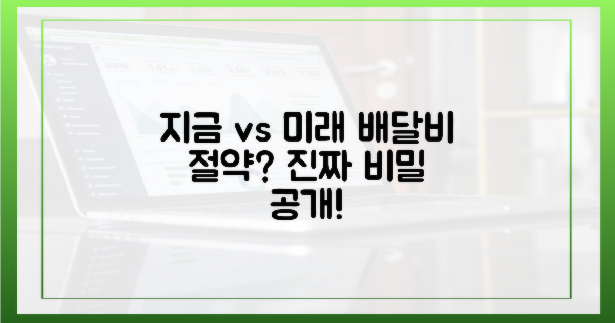지금 vs 미래: 배달비 절약의 진실