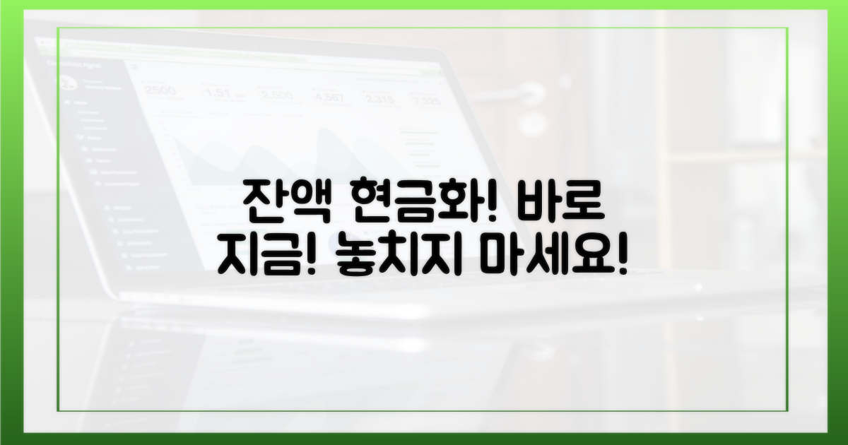 남은 잔액, 현금으로 바꾸세요!