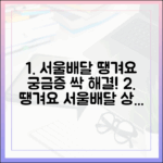서울배달 땡겨요 상품권, 궁금증 해결해 줄까요?