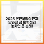 2025년 본인부담상한제: 작년과 달라진 점, 놓치면 손해