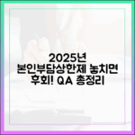2025년 본인부담상한제, 자주 묻는 질문 총정리