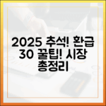 노량진수산시장부터 광장시장까지, 2025 추석 30% 환급 시장 총정리