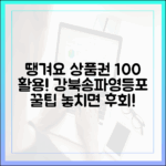강북/송파/영등포 주민 땡겨요 상품권 완벽 가이드