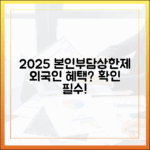 2025년 본인부담상한제, 외국인도 혜택을 받을 수 있을까?