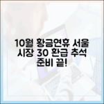 10월 황금연휴, 서울 전통시장에서 30% 환급받고 추석 명절 준비 끝!
