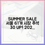 서울시 61개 전통시장, 2025 추석맞이 30% 통 큰 할인 시작!