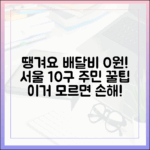 서울 10구 주민! 땡겨요 배달비 꿀팁 완벽 가이드