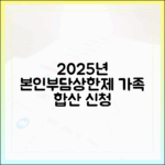 2025년 본인부담상한제, 가족 합산 신청 방법