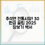 온라인 장보기부터 30% 환급까지, 2025 추석 전통시장 활용 백서