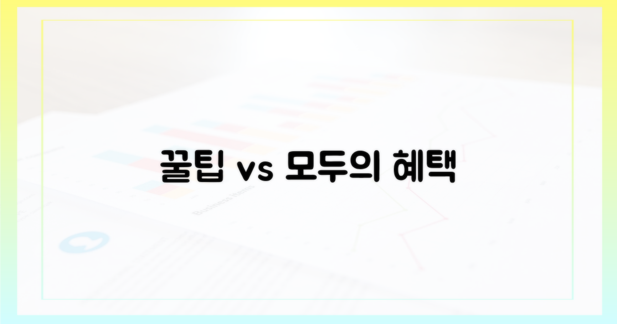 나만의 꿀팁 vs 모두의 혜택