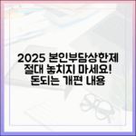 알아두면 돈이 되는 2025년 본인부담상한제 개편 내용