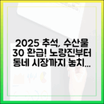노량진수산시장부터 동네시장까지, 2025 추석 수산물 30% 환급받는 방법