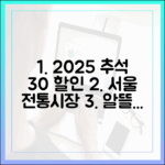 알뜰족 필독! 2025년 추석 성수품 30% 싸게 사는 법, 서울 전통시장이 정답