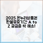 2025년 온누리상품권, 환불 규정부터 유효기간까지! 궁금증 완벽 해소