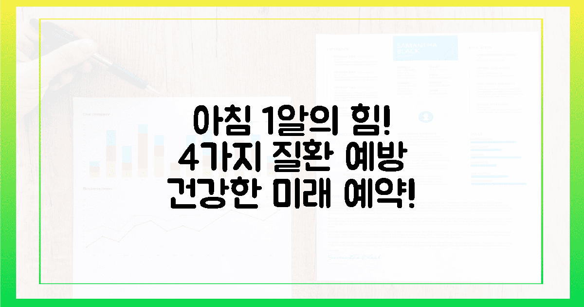 4가지 질환 예방, 아침 1알이 바꾸는 놀라운 미래