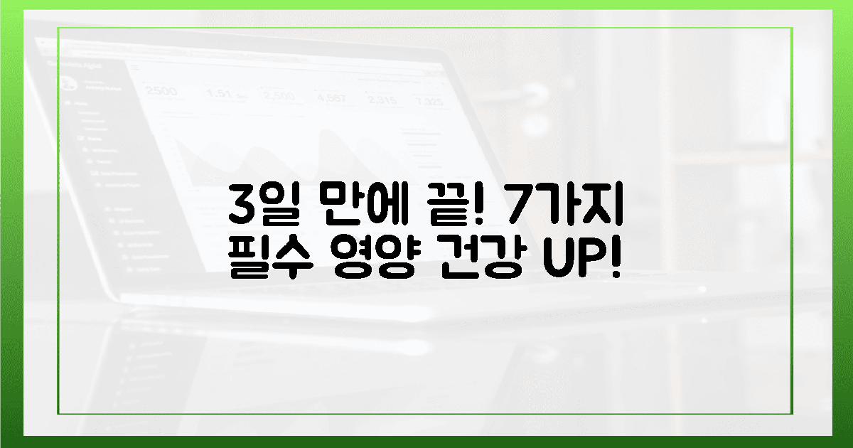 7가지 필수 영양, 3일이면 충분해요!