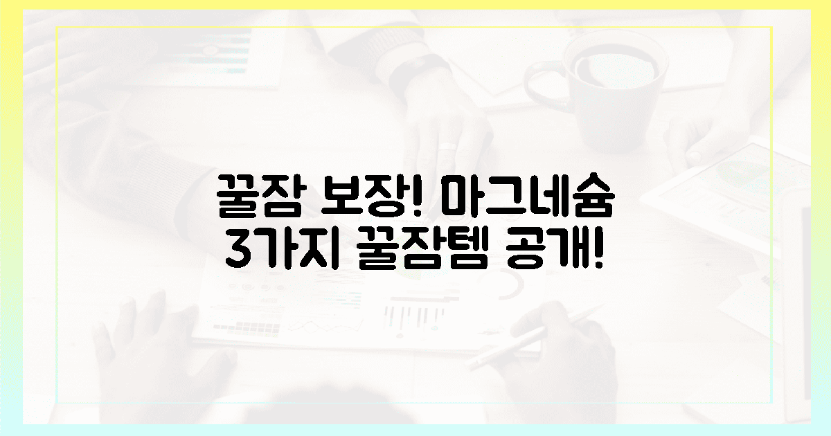 3가지 마그네슘, 꿀잠 보장!